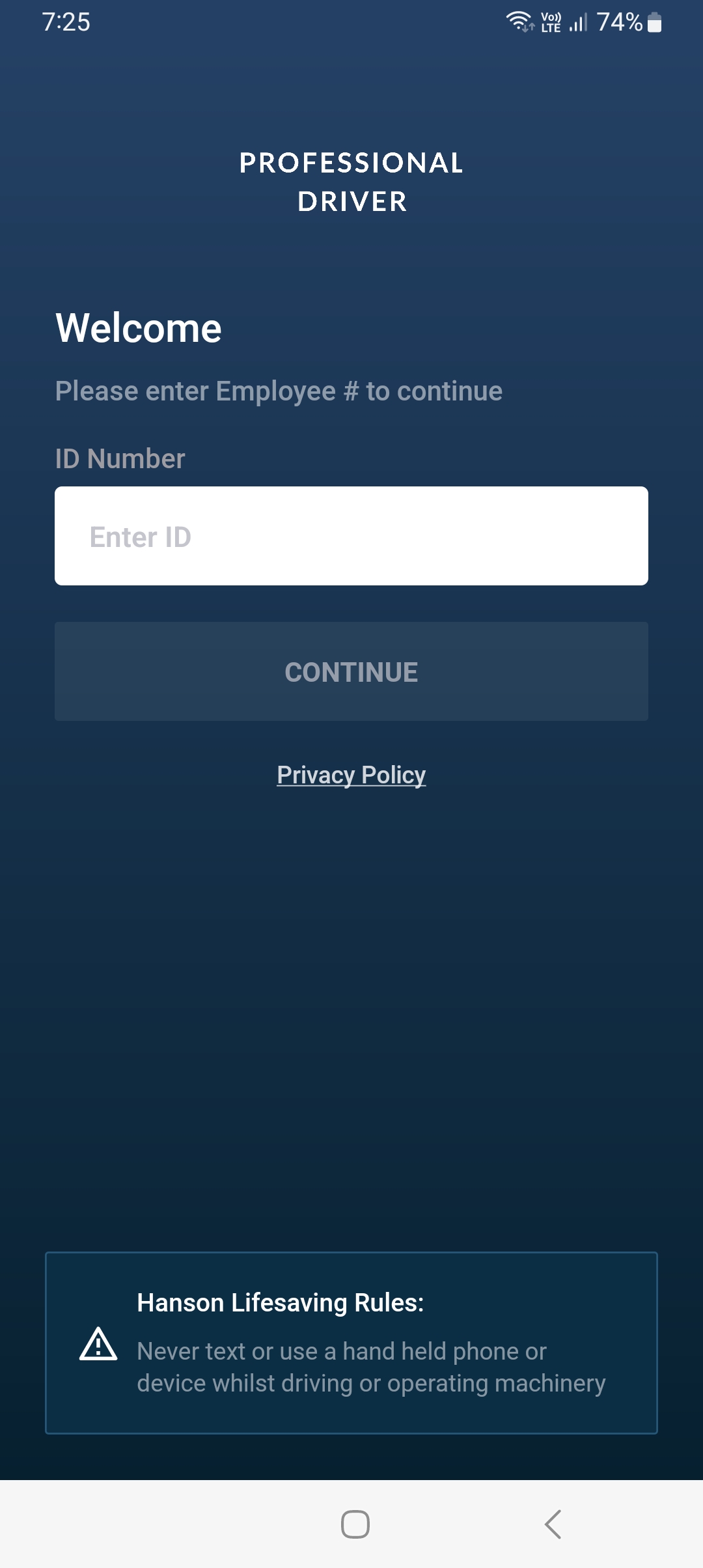 Driver App Login