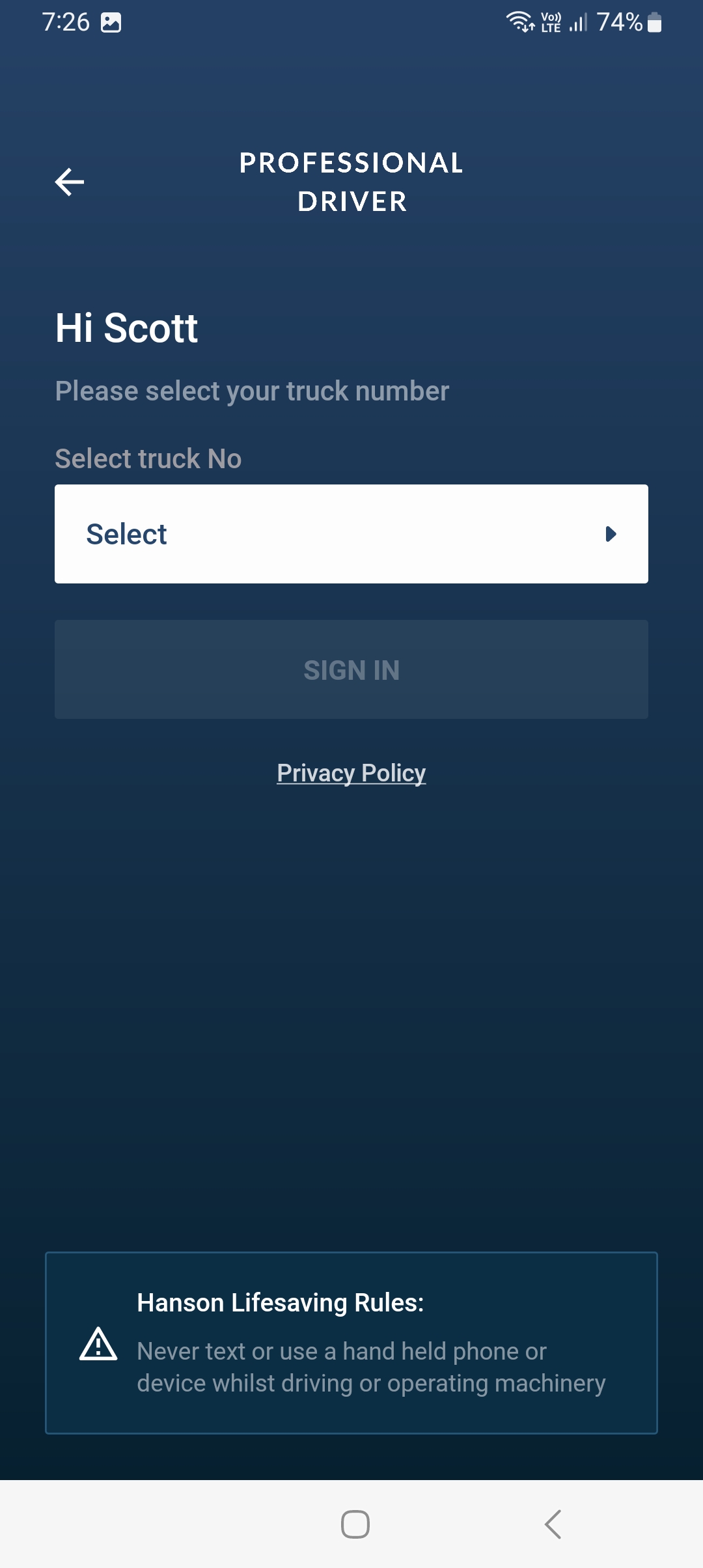 Driver App Login Driver