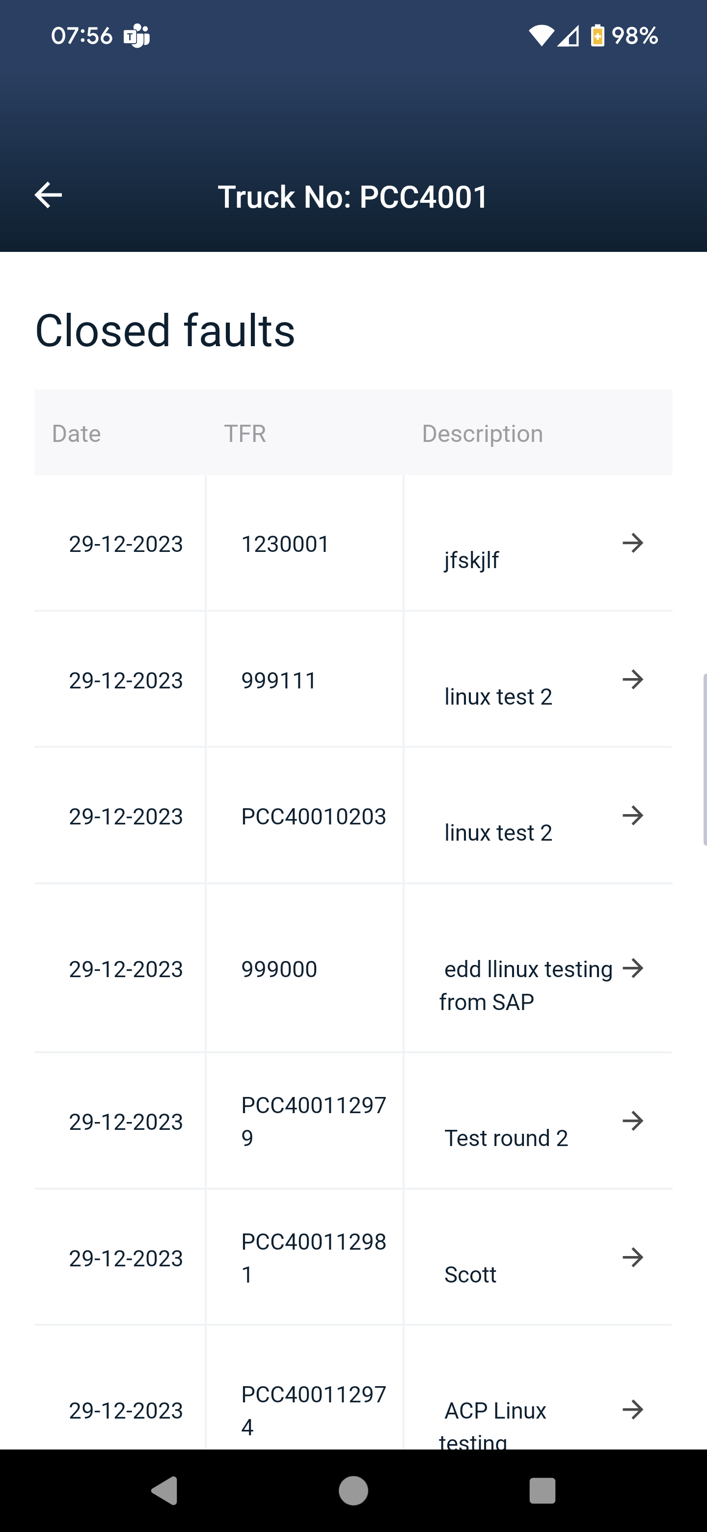 Driver App TFR Closed