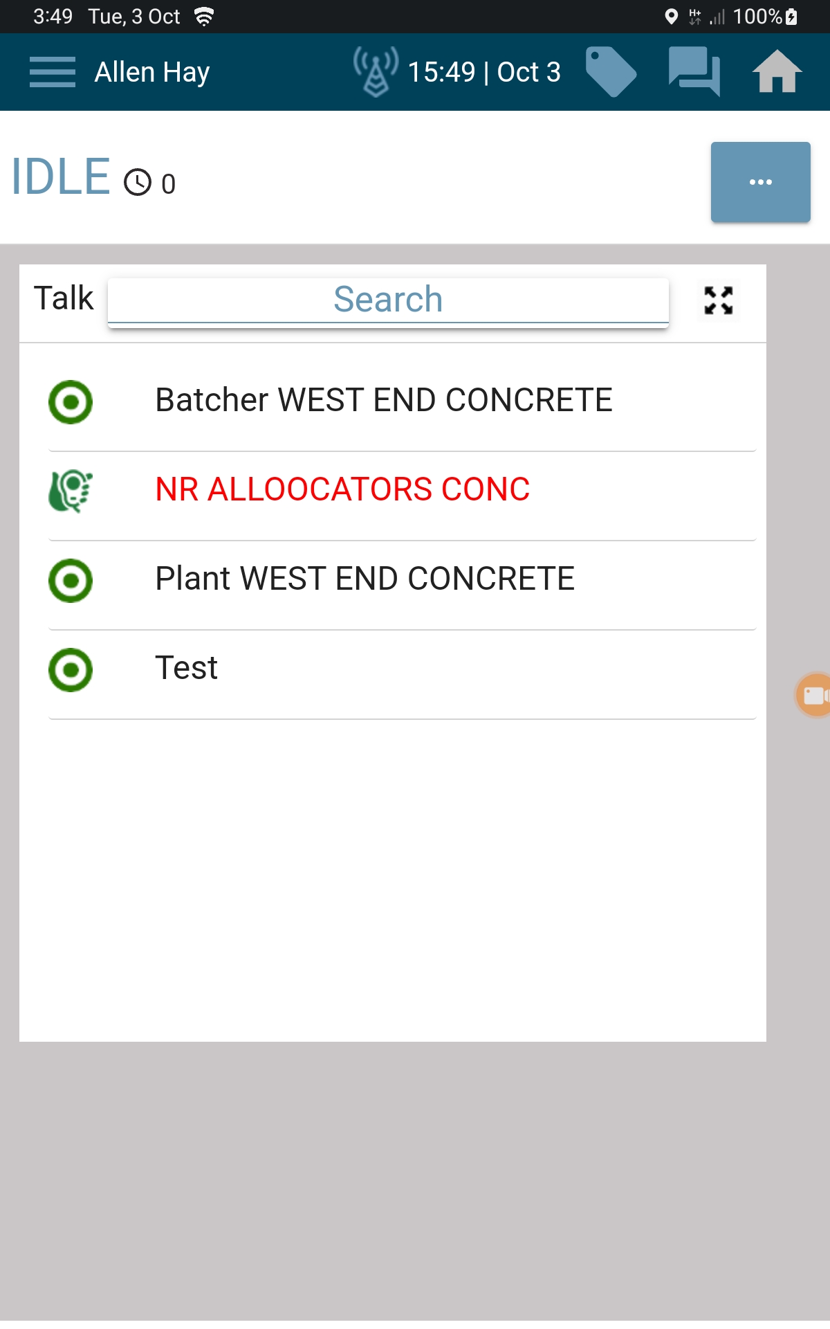 TrackIt Idle Screen