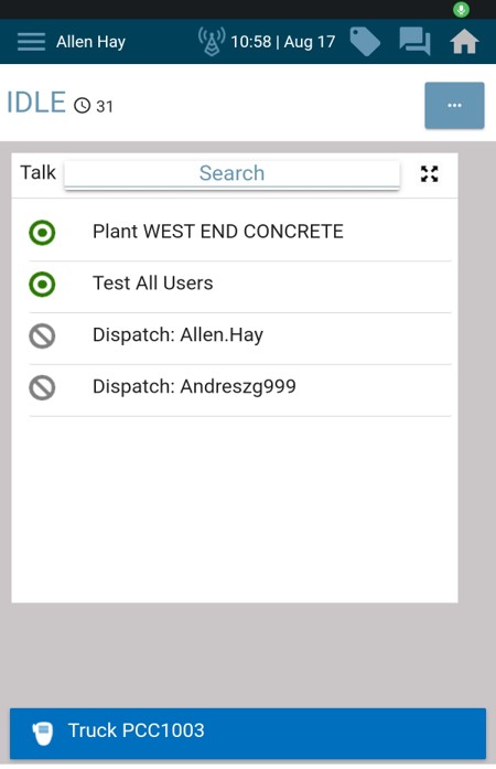 talkCardActive Talk Card Active Call